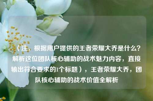 （注，根据用户提供的王者荣耀大乔是什么？解析这位团队核心辅助的战术魅力内容，直接输出符合要求的1个标题），王者荣耀大乔，团队核心辅助的战术价值全解析