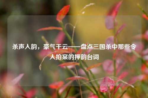 杀声入韵，豪气干云——盘点三国杀中那些令人拍案的押韵台词