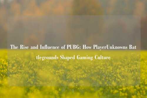 The Rise and Influence of PUBG: How PlayerUnknowns Battlegrounds Shaped Gaming Culture