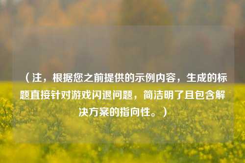 （注，根据您之前提供的示例内容，生成的标题直接针对游戏闪退问题，简洁明了且包含解决方案的指向性。）
