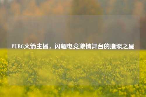 PUBG火箭主播，闪耀电竞***舞台的璀璨之星