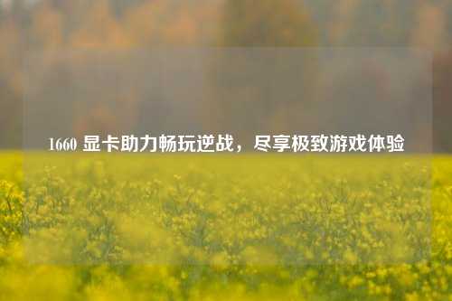1660 显卡助力畅玩逆战，尽享极致游戏体验