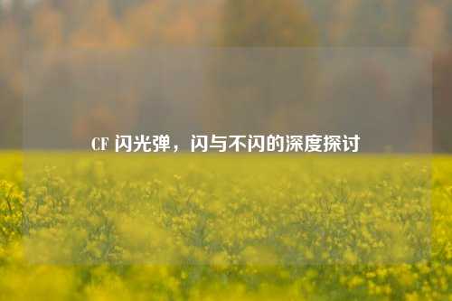CF 闪光弹，闪与不闪的深度探讨