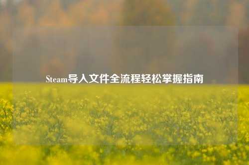 Steam导入文件全流程轻松掌握指南