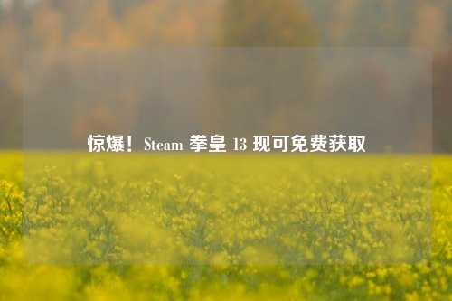 惊爆！Steam 拳皇 13 现可免费获取