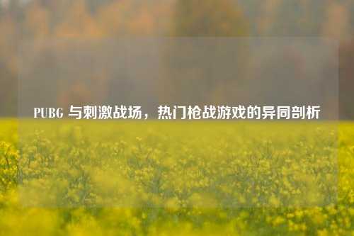 PUBG 与***战场，热门枪战游戏的异同剖析