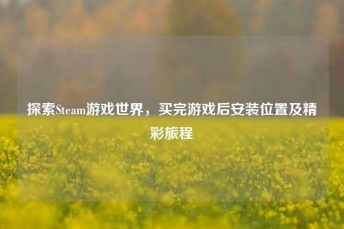 探索Steam游戏世界，买完游戏后安装位置及精彩旅程