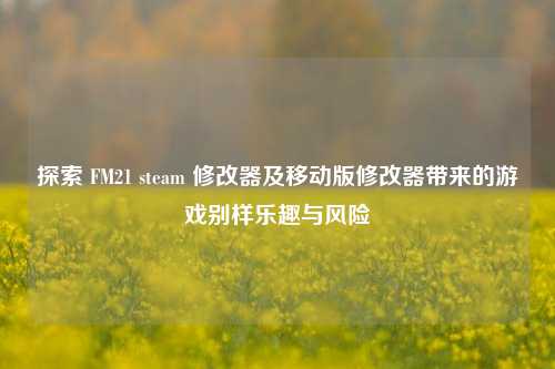 探索 FM21 steam 修改器及移动版修改器带来的游戏别样乐趣与风险