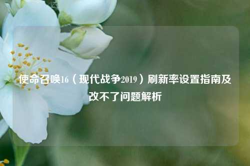使命召唤16（现代战争2019）刷新率设置指南及改不了问题解析