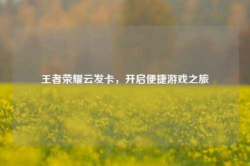 王者荣耀云发卡,开启便捷游戏之旅