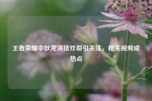 王者荣耀中狄龙演技炸裂引关注,相关视频成热点