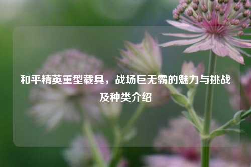和平精英重型载具,战场巨无霸的魅力与挑战及种类介绍