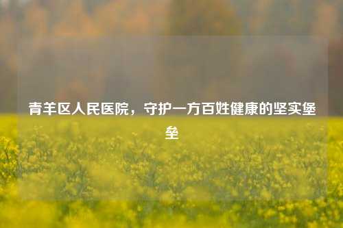 青羊区人民医院，守护一方百姓健康的坚实堡垒