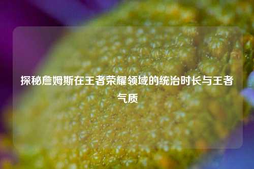 探秘詹姆斯在王者荣耀领域的统治时长与王者气质
