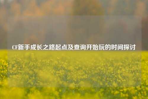 CF新手成长之路起点及查询开始玩的时间探讨
