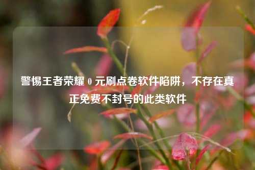 警惕王者荣耀 0 元刷点卷软件陷阱,不存在真正免费不封号的此类软件