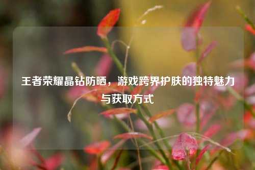 王者荣耀晶钻防晒,游戏跨界护肤的独特魅力与获取方式