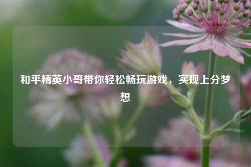 和平精英小哥带你轻松畅玩游戏,实现上分梦想