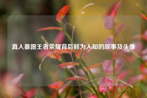 真人暴露王者荣耀背后鲜为人知的故事及头像