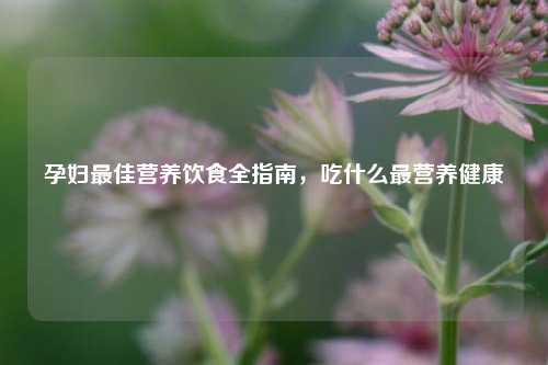 孕妇更佳营养饮食全指南,吃什么最营养健康