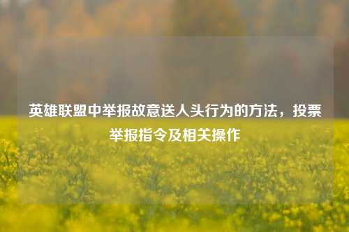 英雄联盟中举报故意送人头行为的 *** ,投票举报指令及相关操作