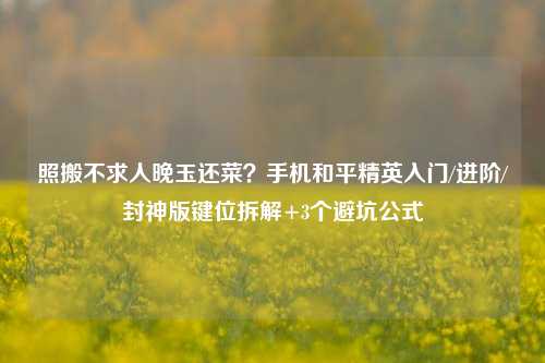 照搬不求人晚玉还菜?手机和平精英入门/进阶/封神版键位拆解+3个避坑公式