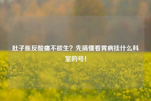 肚子胀反酸痛不欲生?先搞懂看胃病挂什么科室的号!