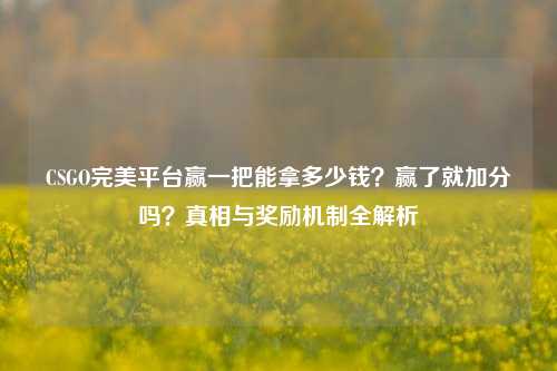 CSGO完美平台赢一把能拿多少钱?赢了就加分吗?真相与奖励机制全解析
