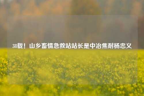 38载!山乡畜情急救站站长是中冶焦耐杨忠义