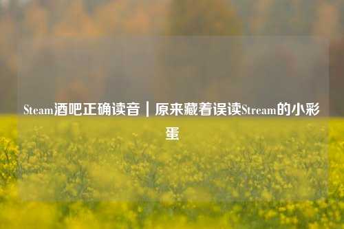 Steam酒吧正确读音|原来藏着误读Stream的小彩蛋