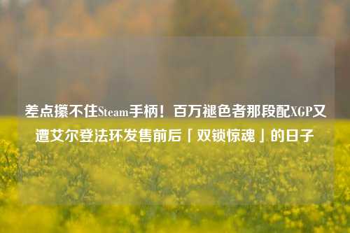 差点攥不住Steam手柄！百万褪色者那段配XGP又遭艾尔登法环发售前后「双锁惊魂」的日子