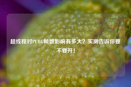 超线程对PUBG帧数影响有多大？实测告诉你要不要开！
