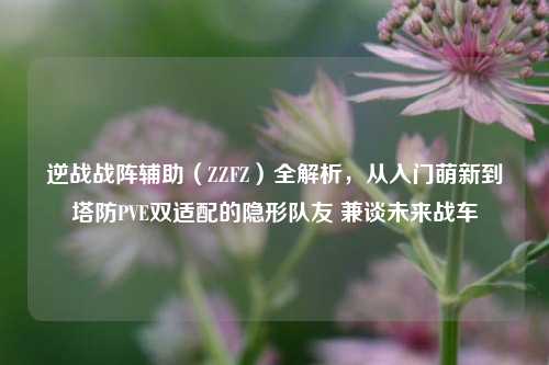 逆战战阵辅助(ZZFZ)全解析,从入门萌新到塔防PVE双适配的隐形队友 兼谈未来战车