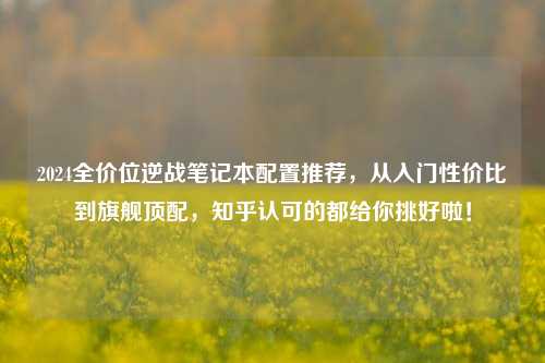 2024全价位逆战笔记本配置推荐，从入门性价比到旗舰顶配，知乎认可的都给你挑好啦！