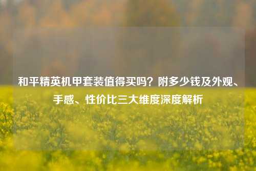 和平精英机甲套装值得买吗?附多少钱及外观、手感、性价比三大维度深度解析