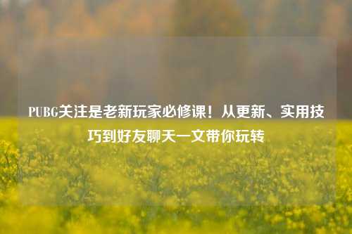 PUBG关注是老新玩家必修课！从更新、实用技巧到好友聊天一文带你玩转