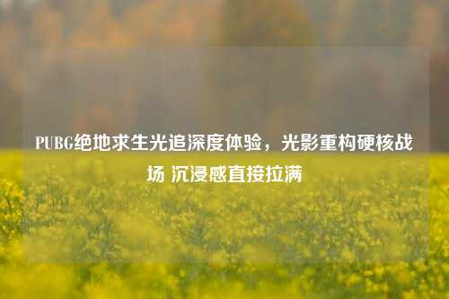 PUBG绝地求生光追深度体验，光影重构硬核战场 沉浸感直接拉满