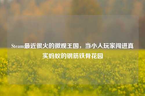 Steam最近很火的微观王国,当小人玩家闯进真实蚂蚁的钢筋铁骨花园