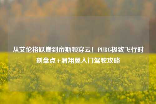 从艾伦格跃崖到帝斯顿穿云！PUBG极致飞行时刻盘点+滑翔翼入门驾驶攻略