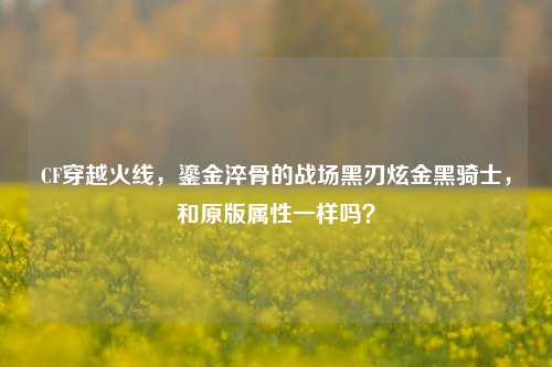 CF穿越火线，鎏金淬骨的战场黑刃炫金黑骑士，和原版属性一样吗？