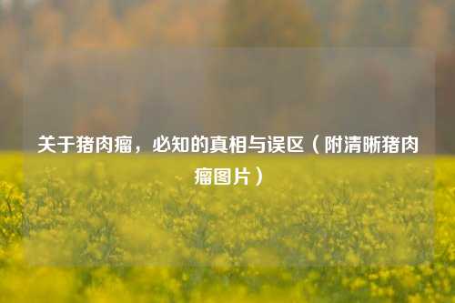 关于猪肉瘤,必知的真相与误区(附清晰猪肉瘤图片)
