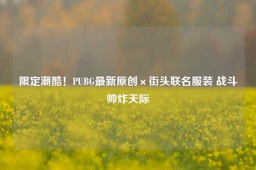 限定潮酷!PUBG最新原创×街头联名服装 战斗帅炸天际