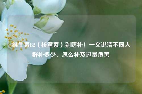 维生素B2(核黄素)别瞎补!一文说清不同人群补多少、怎么补及过量危害