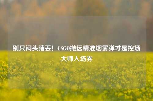 别只闷头瞎丢！CSGO抛远精准烟雾弹才是控场***入场券