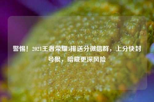 警惕！2021王者荣耀5排送分微信群，上分快封号狠，暗藏更深风险
