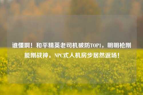 谁懂啊！和平精英老司机破防TOP1，明明枪刚能刚战神，NPC式人机房步居然返场！