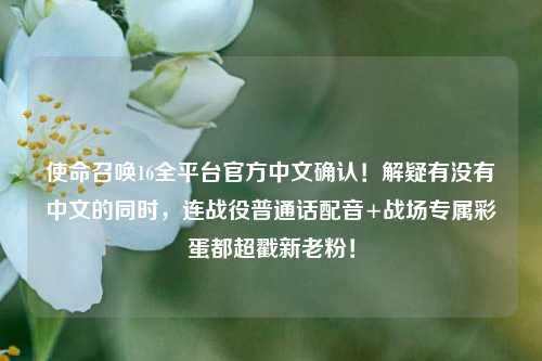 使命召唤16全平台官方中文确认！解疑有没有中文的同时，连战役普通话配音+战场专属彩蛋都超戳新老粉！