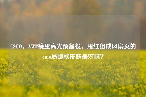 CSGO,AWP镜里高光预备役,甩红狙成风扇页的emo局哪款皮肤最对味?