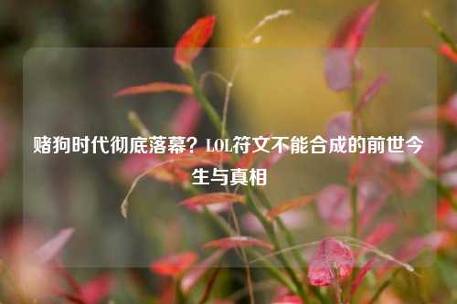 赌狗时代彻底落幕？LOL符文不能合成的前世今生与真相