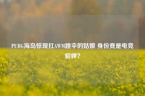 PUBG海岛惊现扛AWM跳伞的姑娘 身份竟是电竞貂蝉?